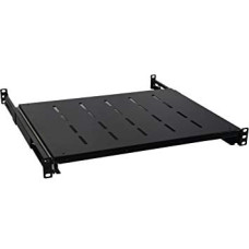 Stacionari lentyna 19'' 1U (800 mm gylio spintai, juoda, iki 60 kg)