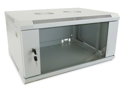 Komutacinė spinta 19'' pakabinama 9U 600x450x501mm (pilka, surinkta, IP20) AWM2-6409