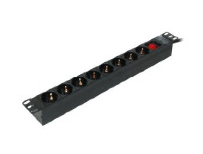 Maitinimo panelė 19'' spintai K-BL-G10G08S/P (8x240V Schuko, su jungikliu, 1.8m)