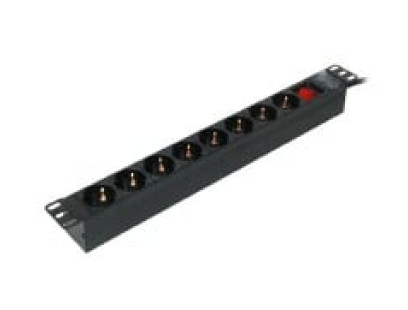 Maitinimo panelė 19'' spintai LK-BL-G10G06S/P (6x240V Schuko, su jungikliu, 1.8m)