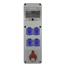 PawBol R-BOX B.SLIM-6S-28-S plastikinis skydelis su lizdais (4x16A/230V, 1x5P16A)