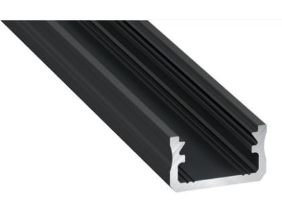Aliuminis profilis Lumines LED juostoms A (juodas, anoduotas, 2m)