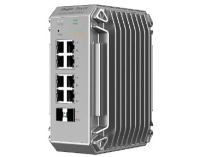 8 prievadų industrinis komutatorius Ruijie Reyee RG-NIS3100-8GT2SFP-HP (Valdomas, 8 x PoE+)