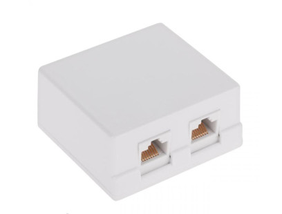 Virštinkinė rozetė RJ45 LK-WP-032 (2 lizdai, UTP Cat.5e, krosuojama)