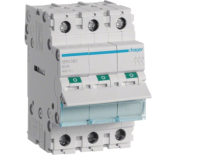 Kirtiklis Hager SBN380 (3P, 80A, 400V, 3 mod.)