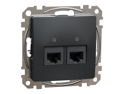 Kompiuterinis lizdas 2xRJ45 UTP Cat6 Schneider Electric Sedna Design SDD114462 (antracitas)