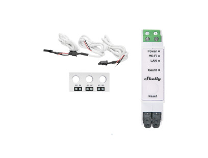 3 fazių elektros sąnaudų skaitiklis Shelly Pro 3EM 3CT 63 (Wi-Fi, LAN, BT, DIN)