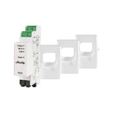 3 fazių elektros sąnaudų skaitiklis Shelly Pro 3EM-400 (Wi-Fi, LAN, BT, 400A)
