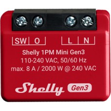 Wi-Fi, Bluetooth valdoma relė Shelly Mini 1PM Gen 3 (8A , 110-240 VAC)