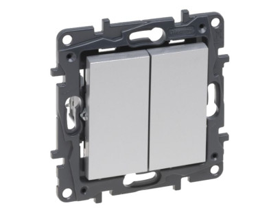 2 klavišų perjungiklis Legrand Niloe Step 863308 (pilkas)