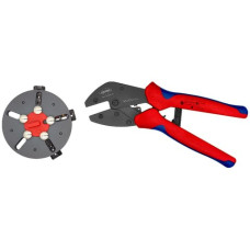 Antgalių užspaudimo replės Knipex 97 33 01 (su skirtingomis užspaudimo formomis)