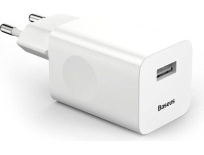 Sieninis įkroviklis BASEUS CCALL-BX02 (24W, USB, QC3.0, baltas)