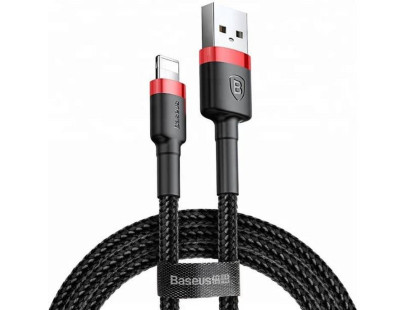 Kabelis USB A - Lightning BASEUS CALKLF-B19 (1.0m, QC3.0, nailoninis, raudonas/juodas)