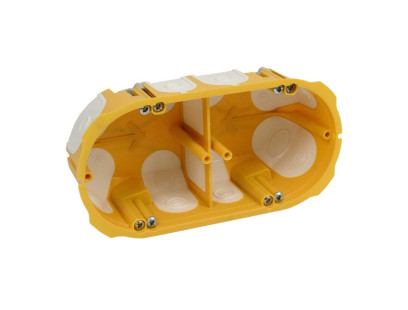 2 vietų dėžutė į gipsą Kopos KPL 64-50/2LD_NA (68mm, garsą slopinanti, geltona)