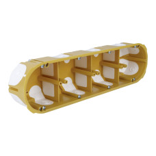4 vietų dėžutė į gipsą Kopos KPL 64-50/4LD_NA (68mm, garsą slopinanti, geltona)