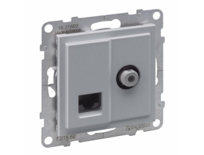 TV + RJ45 lizdas Suno Legrand 721329 (Aliuminis)