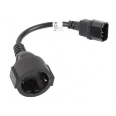 Maitinimo kabelis su lizdu IEC 320 C14-SCHUKO(F) (15 cm, 10A, 250VAC)