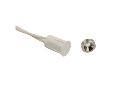 Įleidžiami magnetiniai kontaktai su povežle 17x9mm (balti)