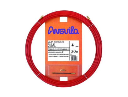 Kabelio pratraukėjas (20m, 4mm, raudonas, plieninis)