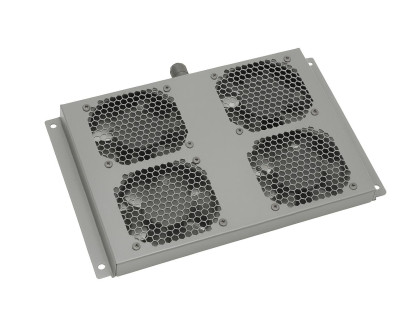 Ventiliatorių blokas 19'' AFS-4 A2 serijos spintoms (4 ventiliatoriai, 800–1000mm, pilkas, komplektas 2x2, sujungiamas)