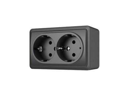 Dvivietis virštinkinis kištukinis lizdas su įžeminimu Vilma SL+250 RP16-0021 SL+ (juoda)